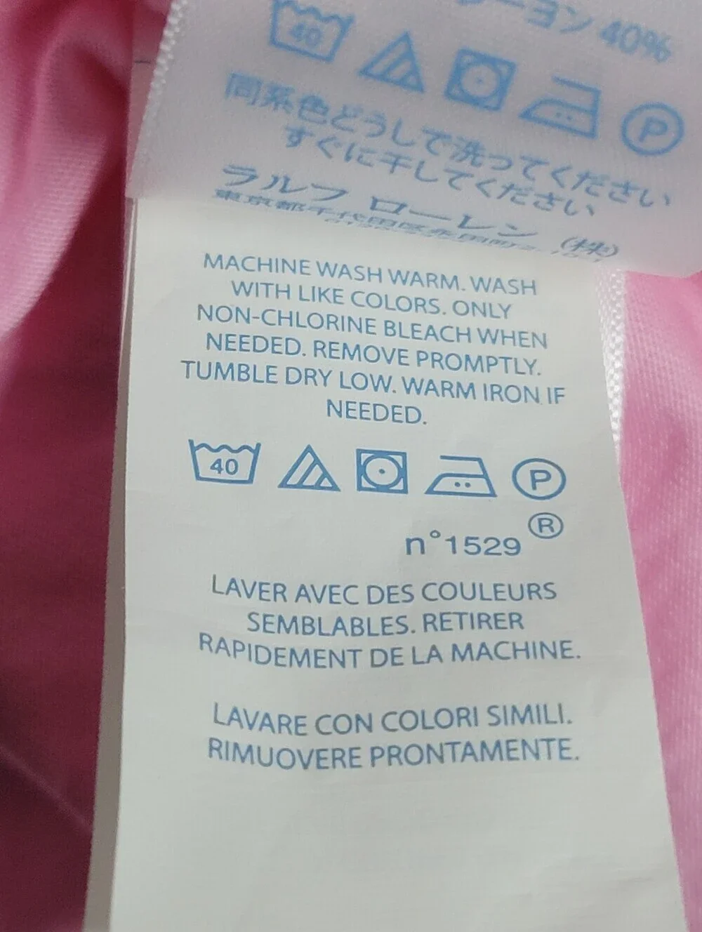 Ralph Lauren NWT Girls' Pink Long-Sleeve Button Front Top - 12M.
